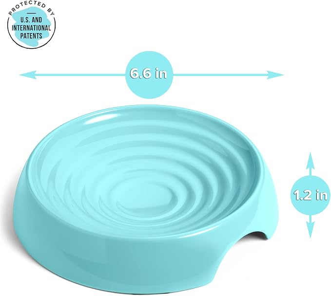 CatGuru Cat Bowls, Whisker Friendly Food Bowl for Indoor Cats, Reliefs Whisker Fatigue, Wide Kitten Dish, Non Slip Pet Dishes, Shallow Pet Plates (Aruba, (Pack of 2)) - Image 3
