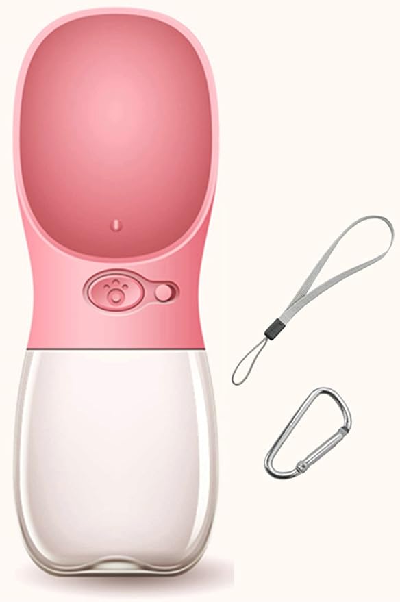 DEYACE Dog Water Bottle, Leak Proof Portable Pet Water Bottles for Dogs, Puppy Water Dispenser with Drinking Feeder for Travel (Pink 12oz) - Image 4