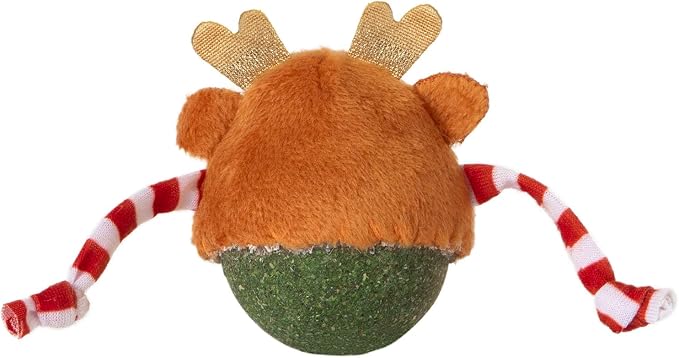 Mad Cat Roll Around Reindeer Catnip Bobbler Soft Plush Cat Toy, Pack of 1 | Holiday themed design with weighted wobble action, sparks batting, swatting and playful energy in felines every single day - Image 3