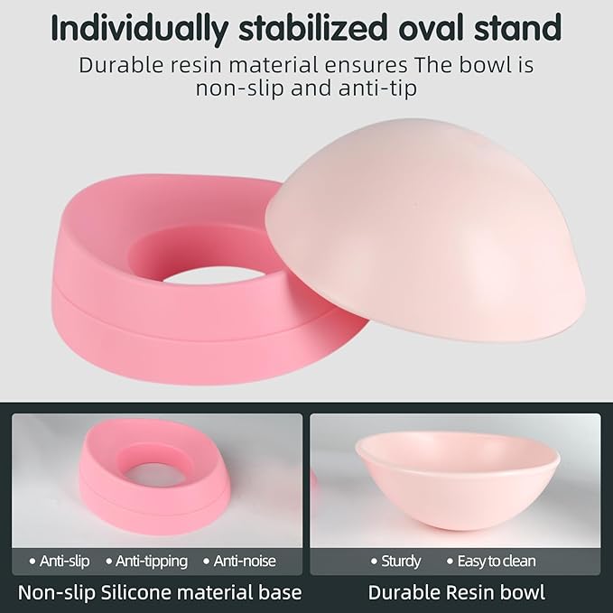 Bulldog Bowl Anti-Slip Dog Cat Dish Detachable Rubber Dog Bowl Pet Sterile Tilted Pet Feeder Slope Base - Image 4