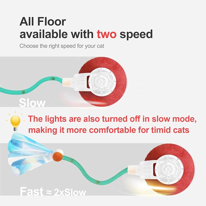 Jkanti Interactive Cat Toys for Indoor Cats,The 3rd Generation Agile Moving Cat Ball with Elastic Mesh Tail,Automatic Kitten Toys for Bored Indoor Adult Cats,Motion Activated (Green) - Image 3