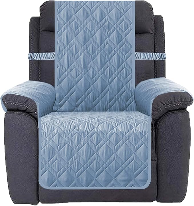 Ameritex Waterproof Nonslip Recliner Cover Stay in Place, Dog Chair Cover Furniture Protector, Ideal Recliner Slipcovers for Pets and Kids (Stoneblue, 30") by Ameritex