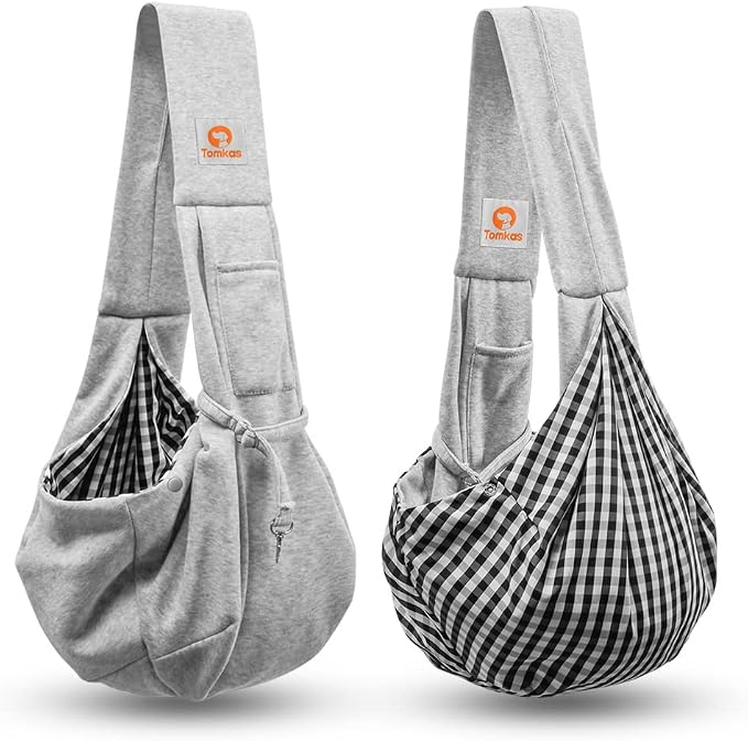 Tomkas Dog Cat Carrier Sling Classic Pocket & Classic Strap(S,Grey) - Image 8