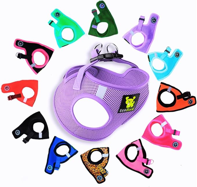 EcoBark Step in Dog Harness, Reflective & Adjustable Body Halter Vest, XL | Eco Friendly Dog Harnesses for Small & Medium Breed Dogs, Soft Mesh Toy Breed Harness, No Pull No Choke Vest, Lavender by EcoBark