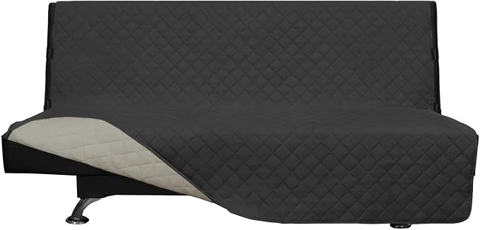 Easy-Going Reversible Couch Cover, Large Futon Sofa, Darkgray/Beige | Machine Washable Slipcover For Dogs, Water Resistant Furniture Mat For Living Room, Non-Slip Sofa Cover, Pet Friendly by Easy-Going