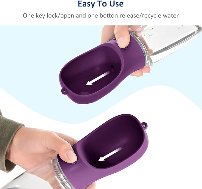 WePet Portable Dog Water Bottle, 12 OZ, Leak Proof Puppy Water Dispenser with Drinking Feeder for Pets Outdoor Walking, Hiking, Travel, Food Grade Plastic - Image 5