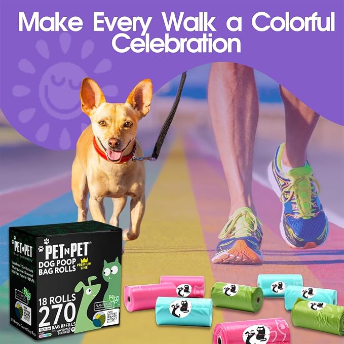 Pet N Pet Poop Bags for Dogs, 270 Count, Lavender Scented, Multi-Color - Image 4