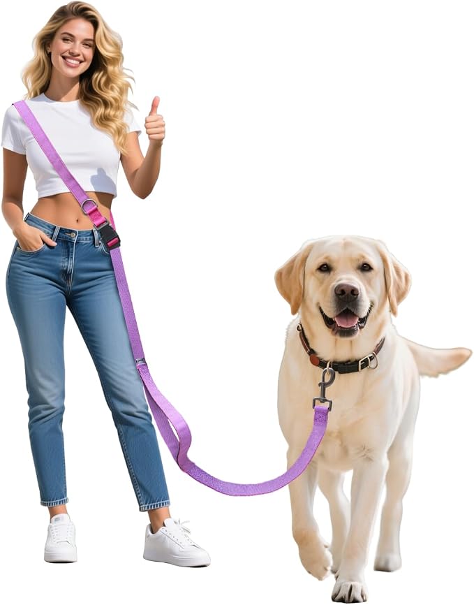 Hands Free Dog Leash,Galaxy Reflective, Crossbody Dog Leash,Purple | Galaxy Reflective • Crossbody Carry • Soft Velvet Handles • Everyday Comfort by JCHOUSEPetSupplies