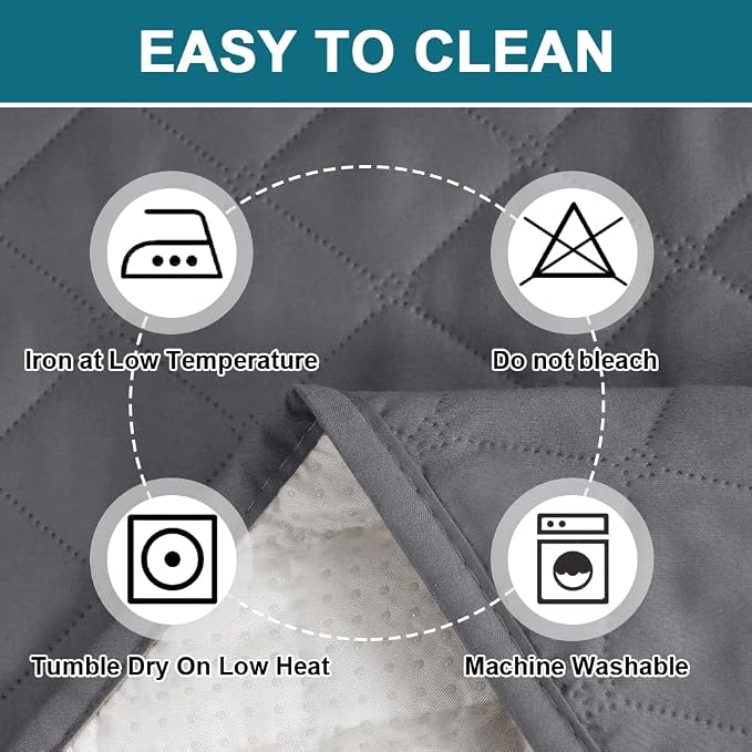 Turquoize 100% Waterproof Futon Cover Futon Slipcover Washable Armless Sofa Bed Slipcover Protector Seat Width Up to 70" with Adjustable Elastic Strap Anti-Slip for Dogs, Gray - Image 7