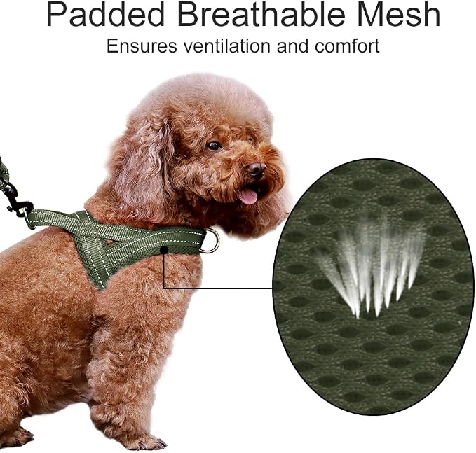 Plutus Pet No Pull Dog Harness for Small Dogs, Breathable Mesh Padded | Adjustable Reflective with Handle, Escape Proof, Quick Fit Pet Vest, Front Clip, for Training and Walking, Ranger Green, S - Image 3