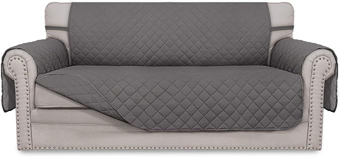 Easy-Going Reversible Couch Cover, 2 Cushion Sofa, Gray/Gray | Oversized Loveseat Slipcover For Dogs, Water Resistant Mat, Living Room, Non-Slip Sofa Cover, Pet Friendly by Easy-Going