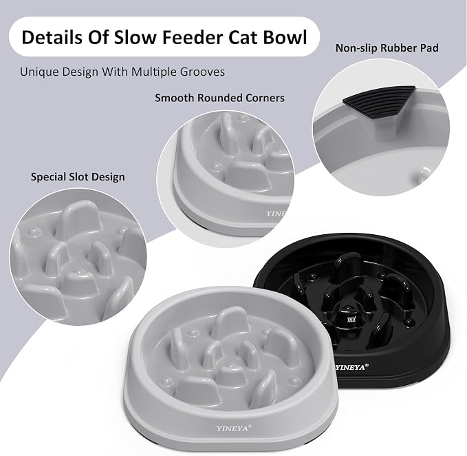 YINEYA 2PCS Anti-Choking Slow Feeder Dog Bowls Small Size Dog, Slow Feeder Cat Bowl, Supplies and Puzzle for Pet - Image 4