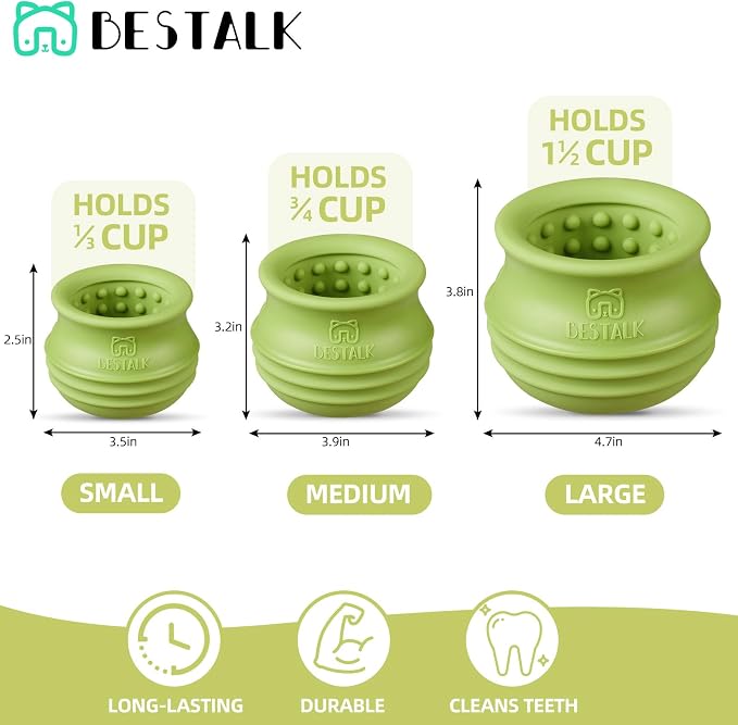 Dog Enrichment Treat Toy, Long-Lasting Wobbly Interactive Freeze Lick Toys for Dogs, Stuffable Puzzle Feeder Toy for Boredom, Silicone Treat Dispensing Chew Toy (Green,S) - Image 6