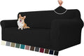 MAXIJIN Couch Covers for 3 Cushion Couch Sofa (71"-91"), 1-Piece Stretch Sofa Cover Slipcover Furniture Protector with Elastic Bottom for Kids,Dogs (Large, Diamond Pattern Black) by MAXIJIN