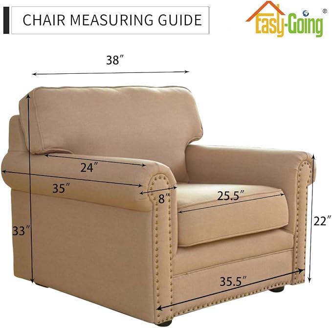 Easy-Going Reversible Couch Cover, Small Chair, Greyish Green/Beige | Machine Washable Slipcover For Dogs, Water Resistant Furniture Mat For Living Room, Non-Slip Sofa Cover, Pet Friendly - Image 7
