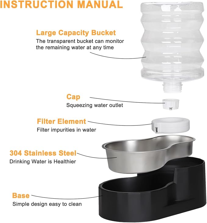 RIZZARI 5L Filtered Cat Water Dispenser: Fresh Water for Indoor Cats | 5L Long-Lasting Water Supply/Cleaner Drinking Experience/Filtered Fresh Water/Compact Design For Indoor Spaces - Image 3