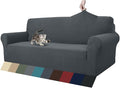 ZNSAYOTX 1 Piece Jacquard Couch Covers for 3 Cushion Couch Living Room High Stretch Sofa Cover Pets Dogs Friendly Anti Slip Thickened Slipcovers Furniture Protector (Sofa, Dark Grey) by ZNSAYOTX