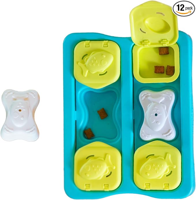 Catstages Kitty Cube Interactive Treat Puzzle Cat Toy, Blue (Pack of 12) by Catstages