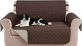 Reversible Loveseat Couch Sofa Covers, 2-Seater, Chocolate | Loveseat Covers for Dogs Water Repellent, Friendly Furniture Protector with Elastic Straps for Living Room by LuxshareHome