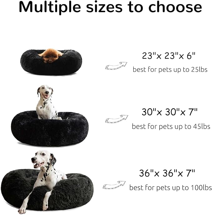 HACHIKITTY Calming Donut Cuddler Dog Bed, Indoor Puppy Beds for Large Dogs, XLarge 36'' - Image 3