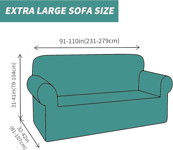 YEMYHOM Couch Cover Latest Jacquard Design High Stretch Extra Large Sofa Covers Pet Dog Cat Proof Oversized Slipcover Non Slip Magic Elastic Furniture Protector (X-Large, Leaf Patten Black) - Image 6