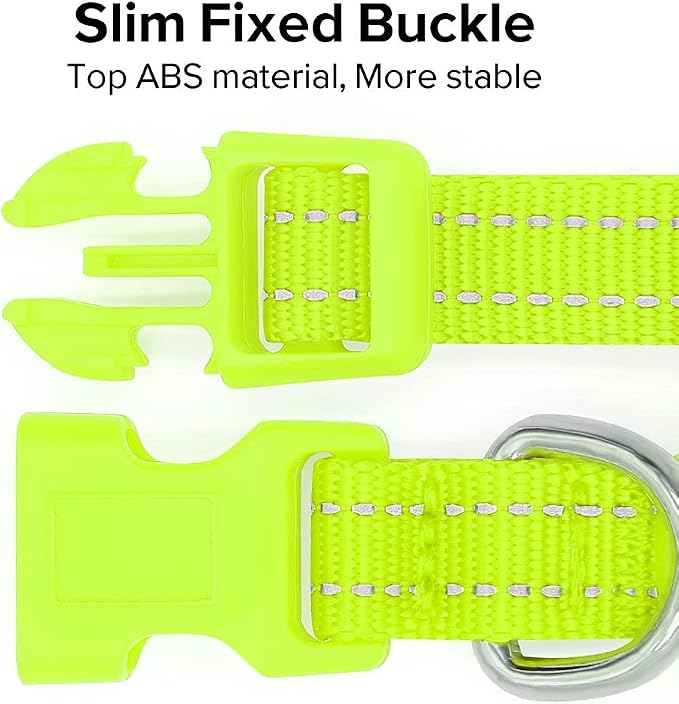 BSEEN Adjustable LED Dog & Cat Collar - Rechargeable, Small Breeds, Green, 8.5-11.8 inches, Nylon, Lightweight, Reflective, 2 Flash Modes | Glow in the Dark Rechargeable Reflective Adjustable Flashing Illuminous Safety Dog Lights for Night Walking - Image 2