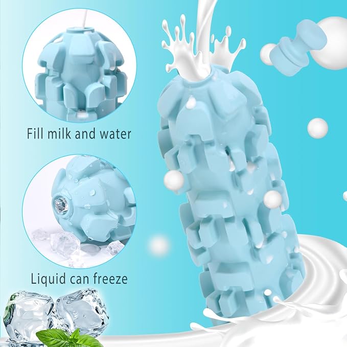 Freezable Treat Dispenser with 8 - Hours Cooling, Feeder for Large Dogs | Tough Durable Puzzle, Good for Dental Health, Easy to Clean, Portable Outdoor Camping Accessories - Image 2