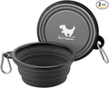 Collapsible Dog Bowls, 2 Pack Sturdy Portable Dog Water Bowls | Wear-Resistant TPE, Anti-Dust Foldable Travel Dog & Cat Bowls for Camping Walking Hiking with Carabiners by Rest-Eazzzy