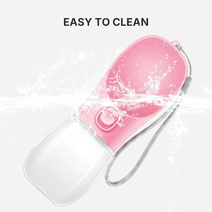 Portable Dog Water Bottle, Leak Proof Pet Water Dispenser with One-Button Water Release, O-Shaped Drinking Trough, 10 OZ Travel Water Bottle for Walking Hiking - Image 7