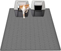 40"x30"(100cmx75cm) Extra Large Silicone Cat Litter Mat, XXL Litter Trapping Mat for Under Litter Box, Non-Slip Waterproof Kitty Litter Catcher, Easy to Clean Mat for Cats, Dark Gray by WelcometoULTIBE