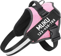 MUMUPET Custom Dog Harness Vest with 2 Personalized Name & Phone Patches | No Pull Reflective Adjustable with Handle, Soft Breathable Padding for Medium Dogs (Pink, M) by mumupet