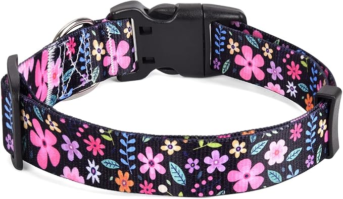 Mihqy Dog Collar for Small Dogs Puppy Cats,Fashion Design, Floral,XS | Neck Fit 7.9"-11.8", Multiple Patterns，4 Sizes for Small Medium Large Dogs, Comfortable for Walks and Outdoor Hikes - Image 2