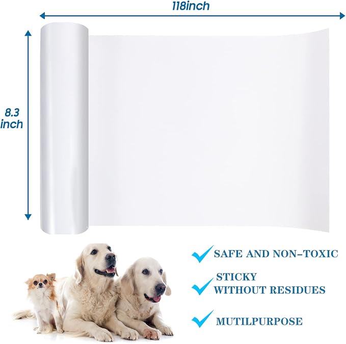 Door Protector from Dog Scratching, Clear Heavy Duty Flexible Door Claw Shield, Anti-Scratch Guard for Furniture, Window, Wall – cat Scratch Furniture Protector - (118in X 8.3in) - Image 5