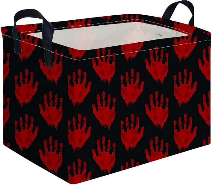 Halloween Ghost thriller basket,Empty Halloween basket,Horror and thriller decor,Trick or Treat Box for Boys and Girls,Horror decor(Handprint) by FXOCSHE