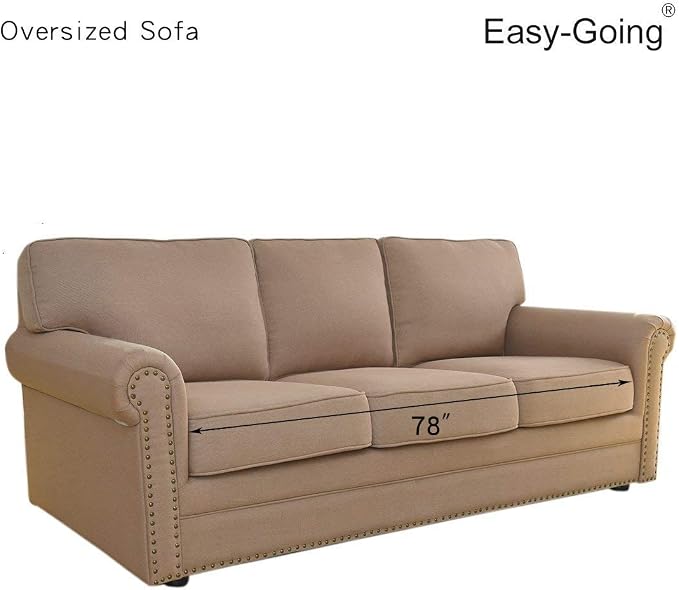 Easy-Going Reversible Couch Cover, 3 Cushion Sofa, X-Large, Wine/Beige | Machine Washable Slipcover For Dogs, Water Resistant Furniture Mat For Living Room, Non-Slip Sofa Cover, Pet Friendly - Image 7
