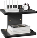 WALI Floating TV Shelf, 2 Tier Projector Shelf for DVD Players, Routers, Game Consoles, Cable Boxes, Living Room Decor Accessories, Wall Mount Shelves Holds Up to 22lbs (CS202NB), 2-Shelf, Black by WALI