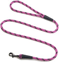Mendota Pet Snap Leash - British-Style Braided Dog Lead, Made in The USA - Black Ice Raspberry, 3/8 in x 6 ft - for Small/Medium Breeds by MendotaPet