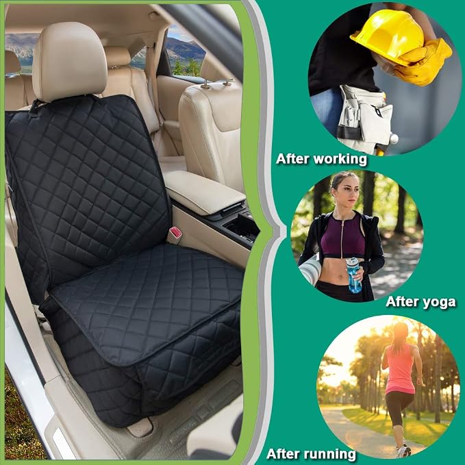 Waterproof Front Seat Cover Dog Car Seat Covers Nonslip and Full Protection with Side Flaps Fits Most Cars, Trucks, SUVs(Black, 2Pack) - Image 3