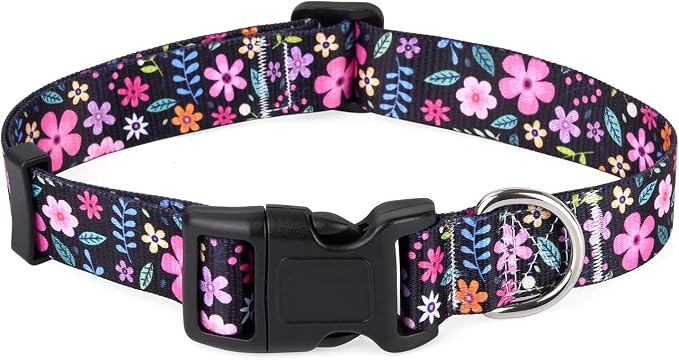 Mihqy Dog Collar for Small Dogs, Fashion Design, Floral,S | Neck Fit 9.8"-15.7", Multiple Patterns，4 Sizes for Small Medium Large Dogs, Comfortable for Walks and Outdoor Hikes by Mihqy