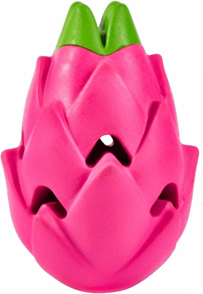 AUSCAT Dog Treat Dispensing Toys, Dispensing Puzzle Dog Toy, Rubber Dog Treat Dispenser, Interactive Stimulation Dog Food Toys, Pitaya Shape by AUSCAT
