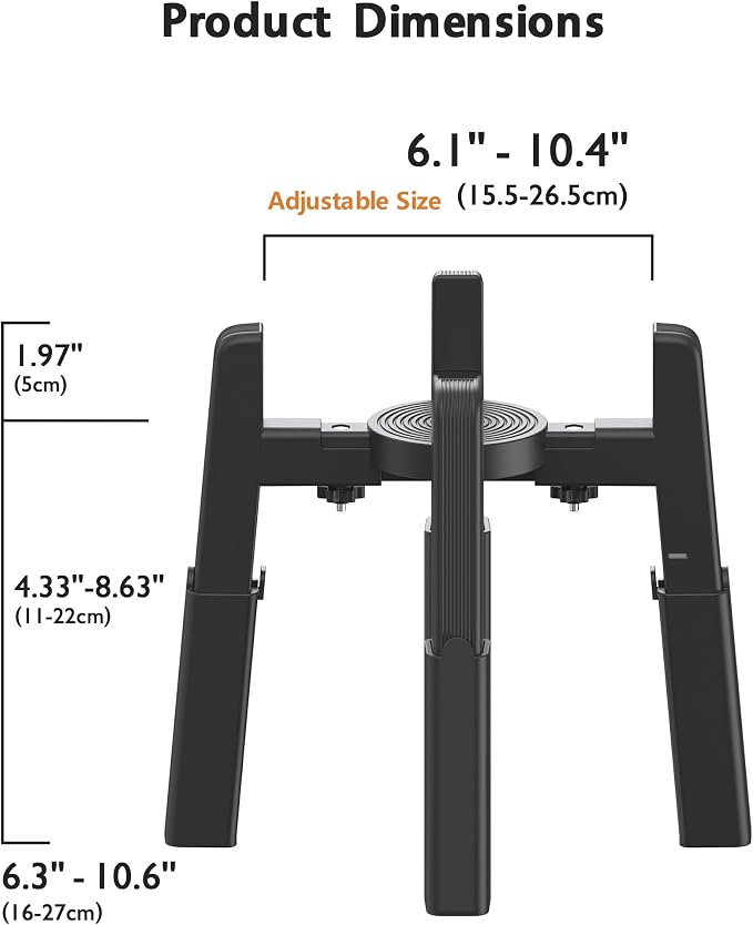 Dog Bowl Stand with Adjustable Height and Width [2 Pack, Stand Only] | Elevated Pet Water & Food Bowl for Medium Dogs, Stable and Anti-Slip Raised Bowl - Image 5