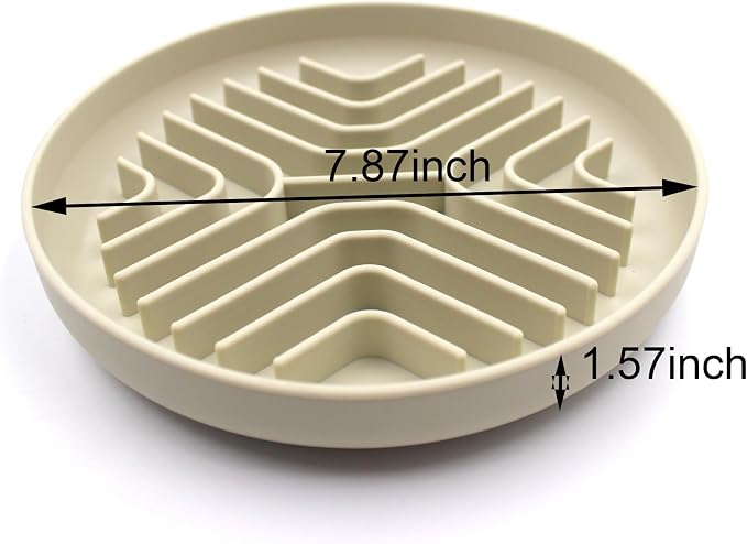 Slow Feeder Bowls for Dogs and Cats, 7.9inch Slow Down Bowl with Suction Cups, Puzzle Pet Bowls Non-Slip Design Dishwasher Microwave Safe (Beige) - Image 5