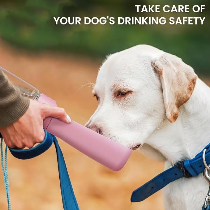 Portable Dog Water Bottle for Walking – 19oz / 12oz Foldable Pet Water Dispenser for Puppies, Medium & Large Dogs – Leak Proof Travel Water Bowl for Small Animals Dog Accessories(12OZ Pink) - Image 7