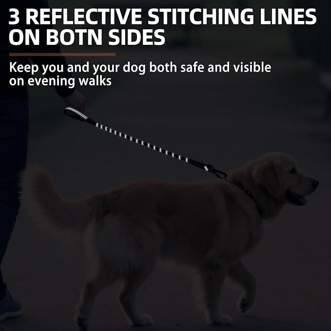 PUPTECK Reflective Short Dog Leashes 3 Pack for Walking and Training | Heavy Duty Clip with Soft Padded Handle for Medium Large Dogs Traffic Control - Image 7