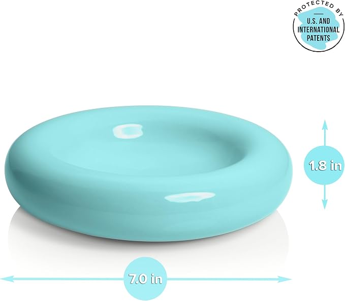 CatGuru Cat Food Bowl, Ceramic Bowls for Indoor Cats, No Spill Cat Feeding Bowl, Whisker Stress Free Kitten Bowls, Non Skin Pet Bowls for Food and Water (Torus - Set of Two, Aruba) - Image 3