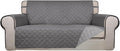 PureFit Reversible Quilted Couch Covers for Dogs Loveseat Sofa Cover 54" | Gray/Light Gray, Water Resistant Couch Protector, Washable Pet Couch Cover with Non Slip and Elastic Straps For Kids by PureFit