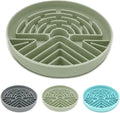 Lesipee Slow Feeder Dog Bowl for Large & Small Pets, Anti Choking Puzzle Dog Food Bowl with Non-Slip Base, Interactive Pet Slow Eating, Silicone Cat Feeder for Puppies & Cats(Grey Green) by Lesipee