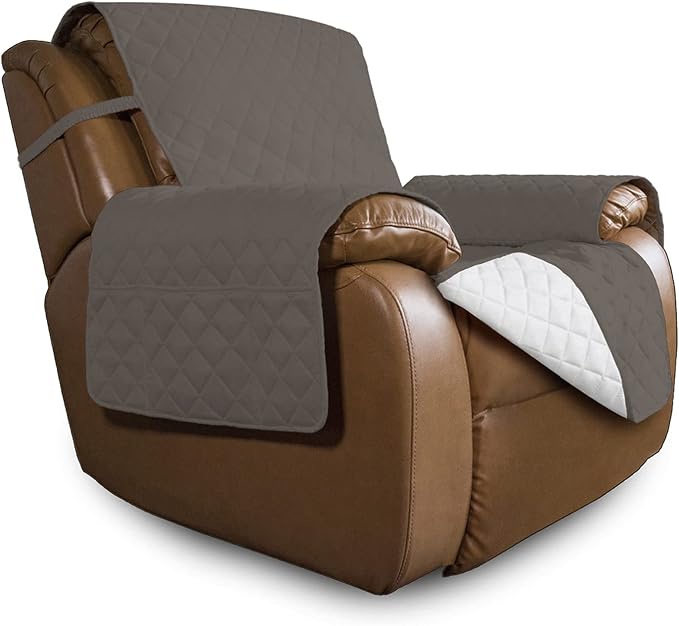 Easy-Going Reversible Couch Cover, Oversized Recliner, Taupe/Ivory | Machine Washable Slipcover For Dogs, Water Resistant Furniture Mat For Living Room, Non-Slip Sofa Cover, Pet Friendly by Easy-Going