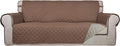 PureFit Reversible Quilted Sofa Cover, Water Resistant Slipcover Furniture Protector, Washable Couch Cover with Non Slip Foam and Elastic Straps for Kids, Pets (X Large, Brown/Beige) | Brown/Beige, Water Resistant Couch Protector, Washable Pet Couch Co... by PureFit