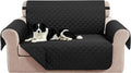 Reversible 45" Small Loveseat Sofa Covers, Black/Black | Loveseat Covers for Dogs Water Repellent, Friendly Furniture Protector with Elastic Straps for Living Room by LuxshareHome